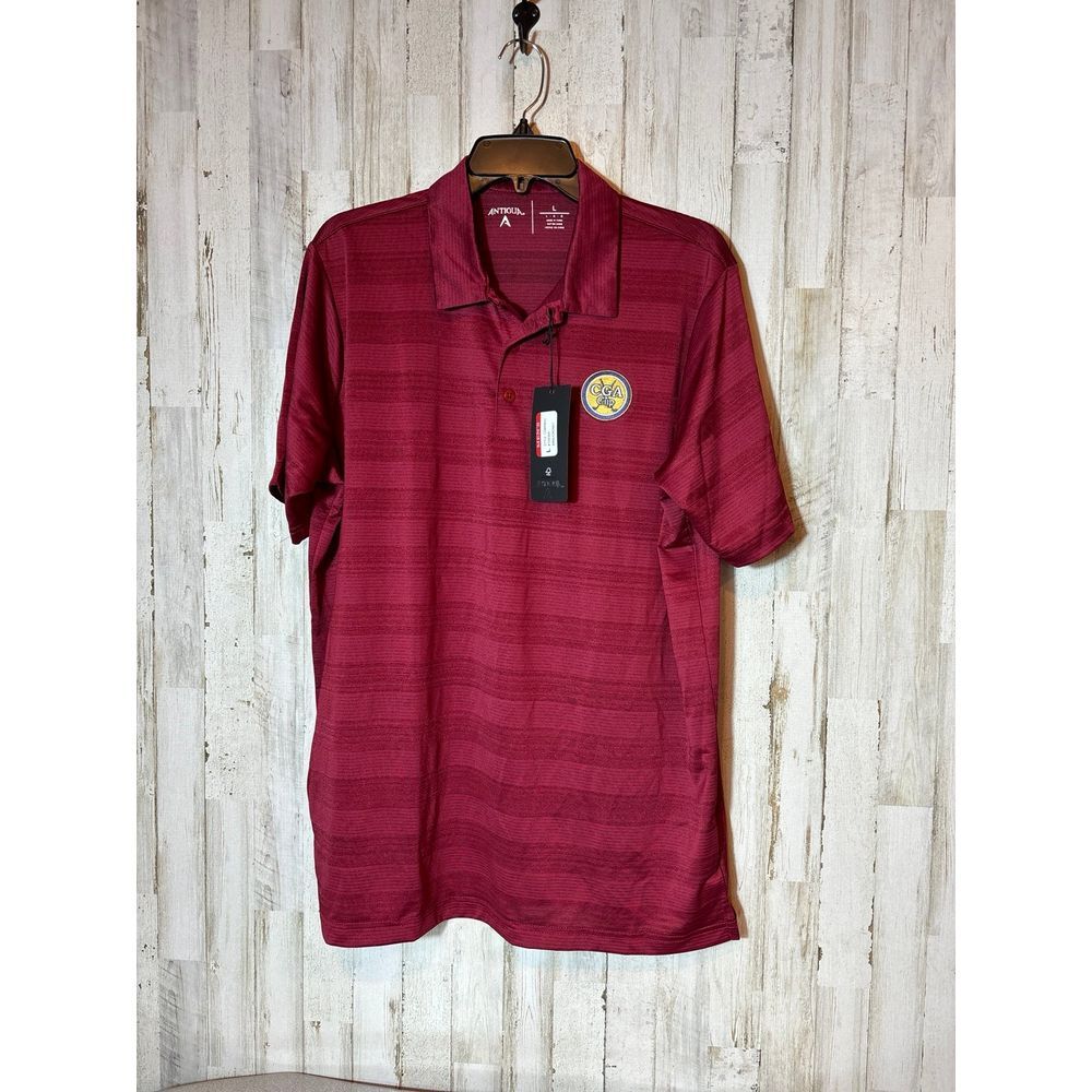 Men's Antigua NWT CGA Cup Polo‎ Shirt- Size Large - Burgundy